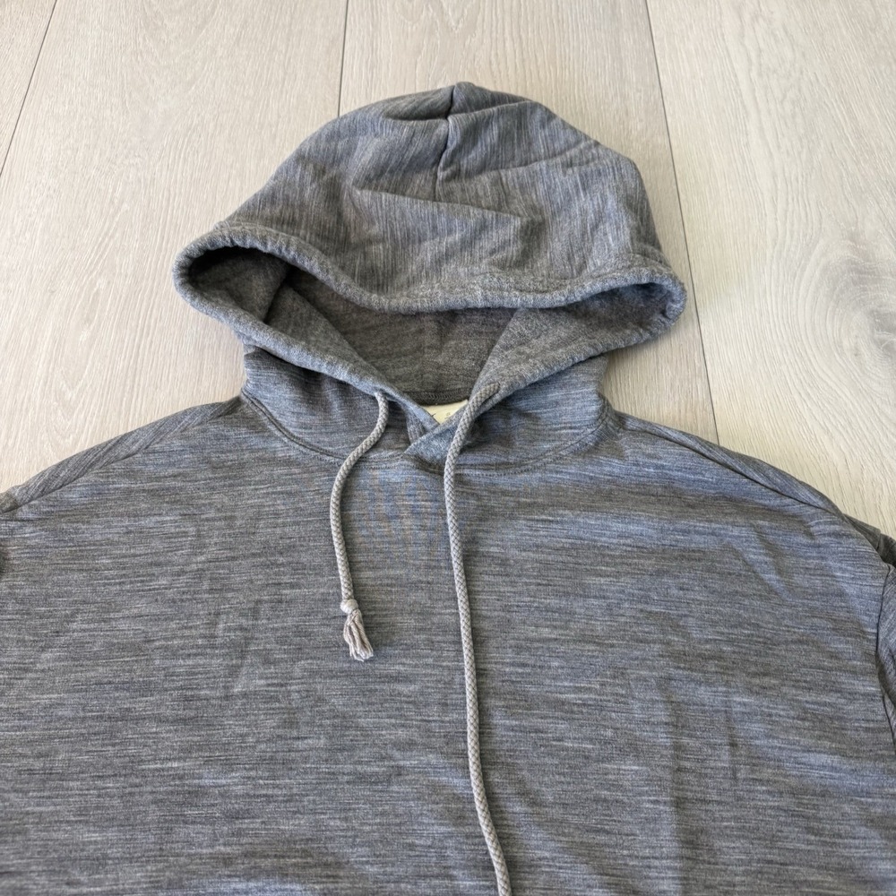 Icebreaker Gray Shifter Wool Pullover Hoodie Men's Size S Small Kangaroo